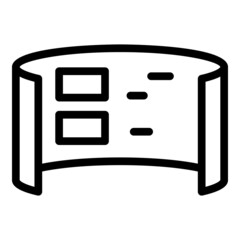 Poster - Wide minimal control icon outline vector. Vr tour. Panoramic design