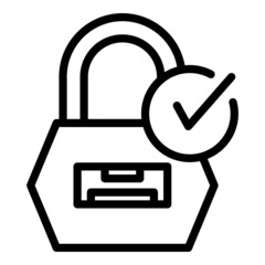 Wall Mural - Secured padlock icon outline vector. Step login. Code password