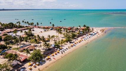 Wall Mural - Santa Cruz Cabrália, Bahia. Aerial view of Coroa Vermelha beach