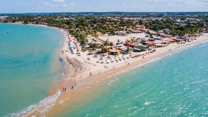 Wall Mural - Santa Cruz Cabrália, Bahia. Aerial view of Coroa Vermelha beach