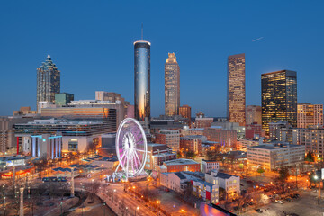 Fototapete - Atlanta, Georgia, USA Downtown Skyline