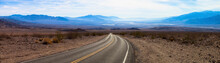 USA, California, Panorama Of Empty Highway InÔøΩDeath Valley