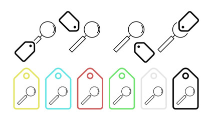 Poster - Search magnifier vector icon in tag set illustration for ui and ux, website or mobile application cooking street food doner kebab