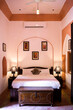 India, Rajasthan, Alwar, Heritage Hotel Ram Bihari Palace, hotel room