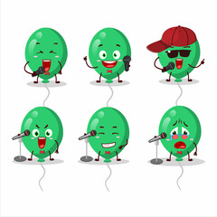 Poster - A Cute Cartoon design concept of green balloons singing a famous song