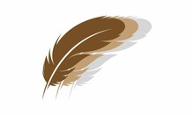 Brown Feather Illustration Vector Logo