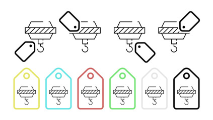 Poster - Crane vector icon in tag set illustration for ui and ux, website or mobile application