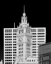 Wrigley Building Clock Tower, Chicago, USA