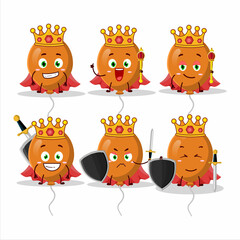 Wall Mural - A Charismatic King orange balloons cartoon character wearing a gold crown