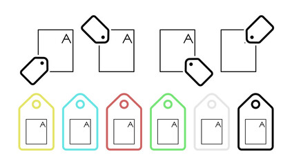 Poster - Editorial, files vector icon in tag set illustration for ui and ux, website or mobile application