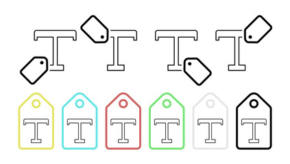 Poster - Editorial, type vector icon in tag set illustration for ui and ux, website or mobile application