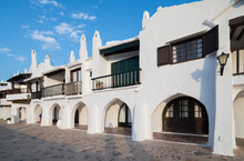 Spain, Menorca, Binibeca, Whitewashed Houses
