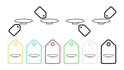 Poster - Round table vector icon in tag set illustration for ui and ux, website or mobile application