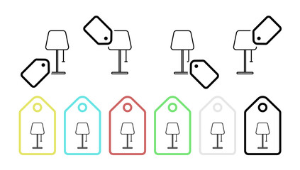 Poster - Lamp vector icon in tag set illustration for ui and ux, website or mobile application