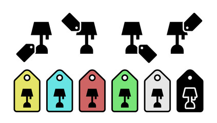 Poster - Night light glyph vector icon in tag set illustration for ui and ux, website or mobile application