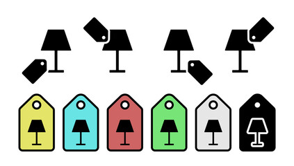 Poster - Table light glyph vector icon in tag set illustration for ui and ux, website or mobile application