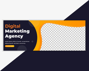 Business agency promotional social media design cover, web banner template.