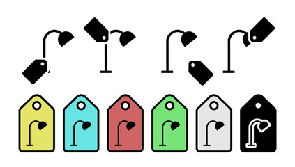 Poster - Table light glyph vector icon in tag set illustration for ui and ux, website or mobile application