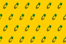 Pattern Of Green Marbles Against Yellow Background