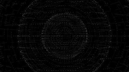 Fototapete - Abstract 3d sphere made of dots. Sphere particles.  Futuristic technology style. White particles in the form of a sphere.