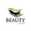 Beauty eyelash extension logo design template