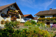 Houses With Flower Boxes, Garmisch-Partenkirchen, Bavaria, Germany