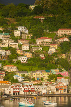 High Angle View Of St. George's Town By Sea, Grenada, Caribbean