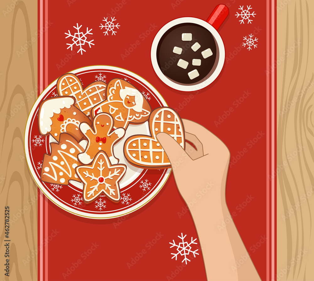Hot Drink With Cream Christmas Mince Pies Stock Illustration - Download  Image Now - Mince Pie, Hot Chocolate, Christmas - iStock, image size:1000x894