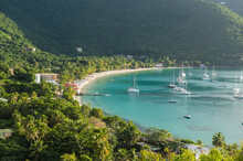 High Angle View Of Boats On Cane Garden Bay, British Virgin Islands