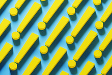 Three Dimensional Pattern Of Rows Of Yellow Exclamation Points