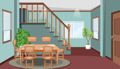 Wall Mural - Living room interior design with furnitures