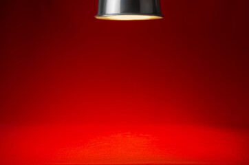 Wall Mural - Luxury red empty scene with spotlight and spot of light. Elegant abstract stage in modern style for design, showing, presentation.