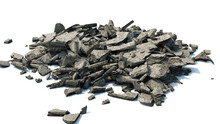 Rubble Heap, Debris Pile Isolated On White Background