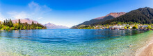 Scenic View Of Lake Wakatipu Against Sky At Queenstown, South Island, New Zealand