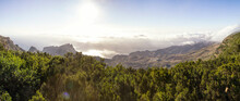 Spain, Canary Islands, La Gomera, Mirador De Alojera, View Over Landscape With Cloud Cover