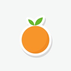 Poster - Orange fruit sticker icon isolated on white background