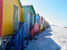 Colorful Cabanas At Muizenberg Beach, South Africa