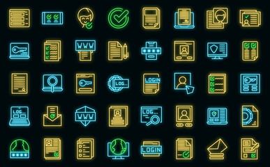 Poster - Registration icons set outline vector. Account create. New register