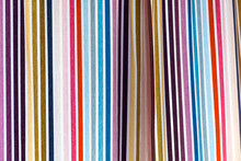France, Close-up Of Colorful Striped Curtain