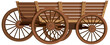 Medieval wooden wagon on white background