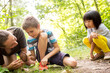 © Fotoagentur WESTEND61/Westend61 - Boy and tcher examining mushroom in nature