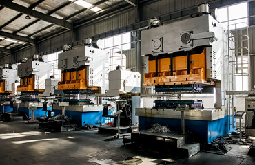 Heavy-duty production press shop inside the factory