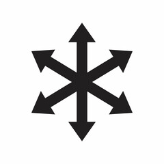 Wall Mural - Multiple arrow six way direction icon