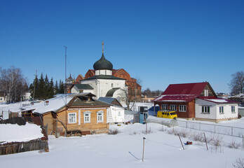 Wall Mural - Yuryev-Polsky, Vladimir Oblast, Russia - March, 2021: Saint George Cathedral