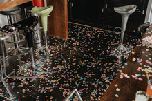 Confetti On Floor At Home After Party