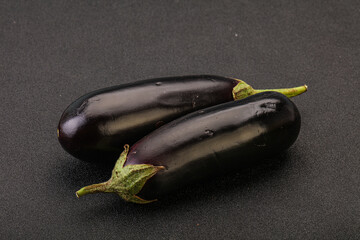 Two ripe raw eggplant isolated