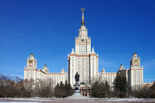 Moscow, Russia - March, 2021: Lomonosov Moscow State University