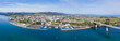 Panoramic aerial view of Ribadeo port in Lugo Galicia