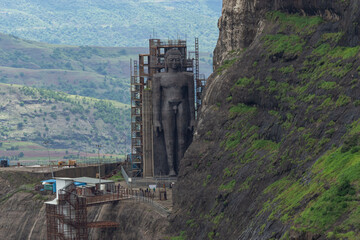 Jain statue in the mountains