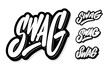 SWAG. Vector handwritten lettering tags set.